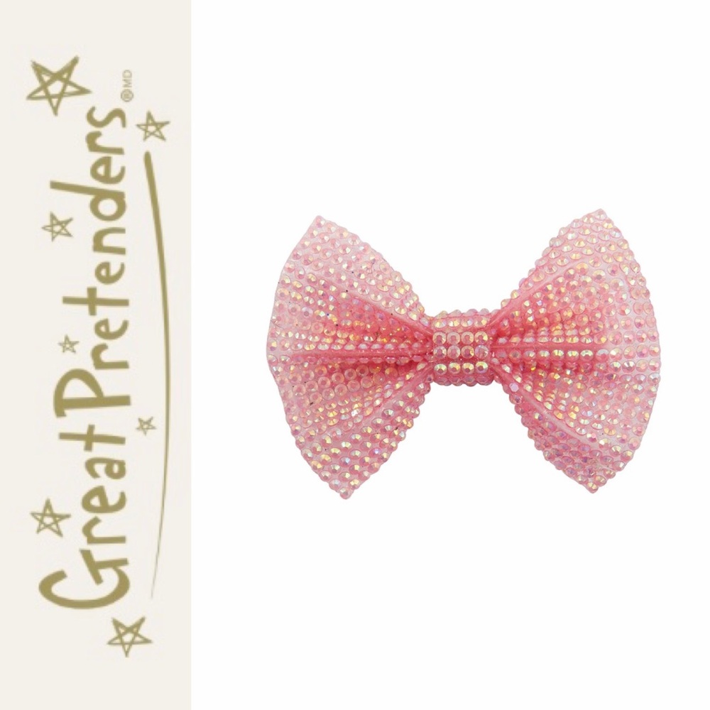Pink Gem Bow Hair Clip